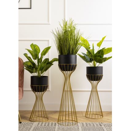 Vaso da fiori in metallo LOFT 46x20 cm oro/nero