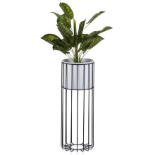 Vaso da fiori in metallo LOFT 55x20 cm nero/bianco