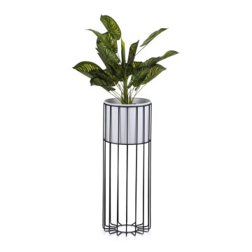 Vaso da fiori in metallo LOFT 55x20 cm nero/bianco