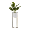 Vaso da fiori in metallo LOFT 55x20 cm oro/bianco