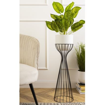 Vaso da fiori in metallo LOFT 56x20 cm nero/bianco