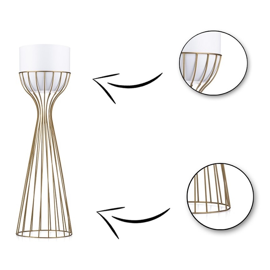 Vaso da fiori in metallo LOFT 56x20 cm oro/bianco