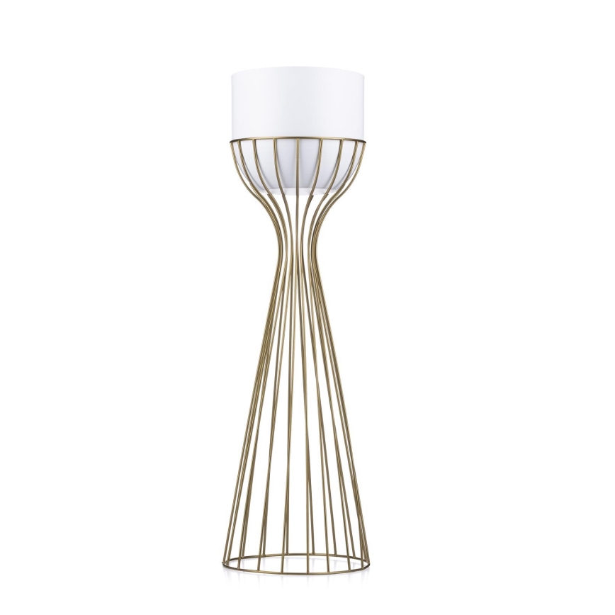 Vaso da fiori in metallo LOFT 68x20 cm oro/bianco