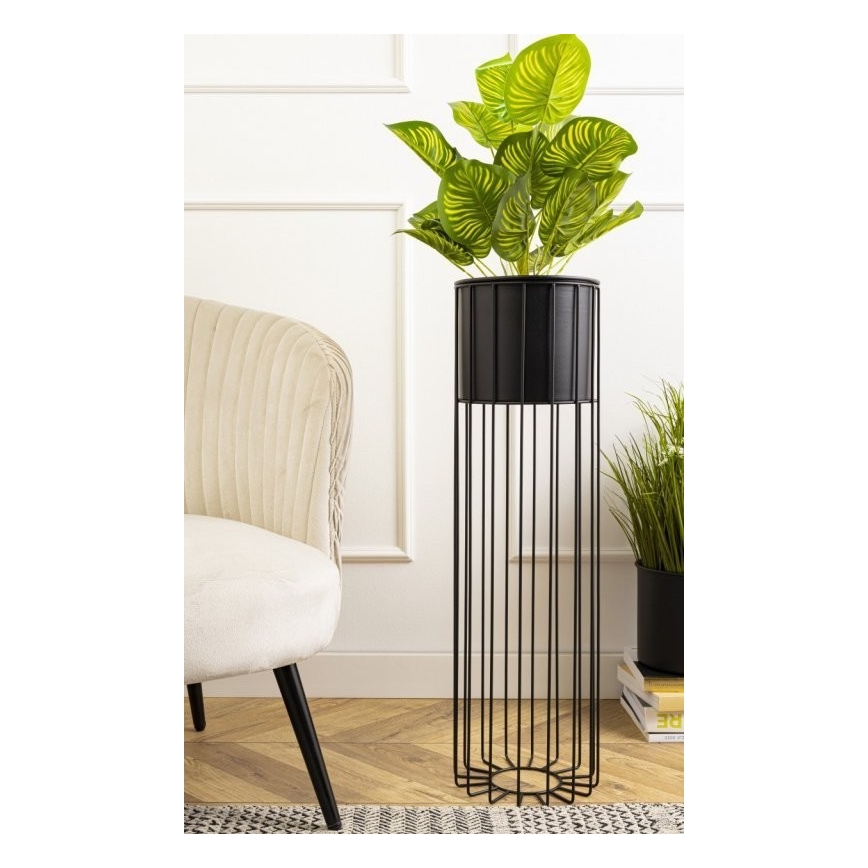 Vaso da fiori in metallo LOFT 70x20 cm nero