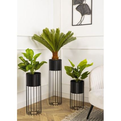 Vaso da fiori in metallo LOFT 70x20 cm nero