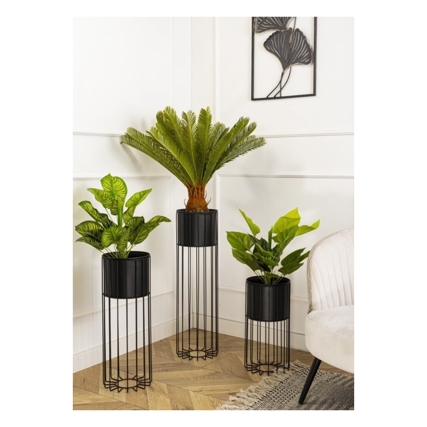 Vaso da fiori in metallo LOFT 70x20 cm nero