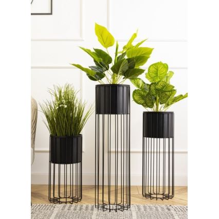 Vaso da fiori in metallo LOFT 70x20 cm nero