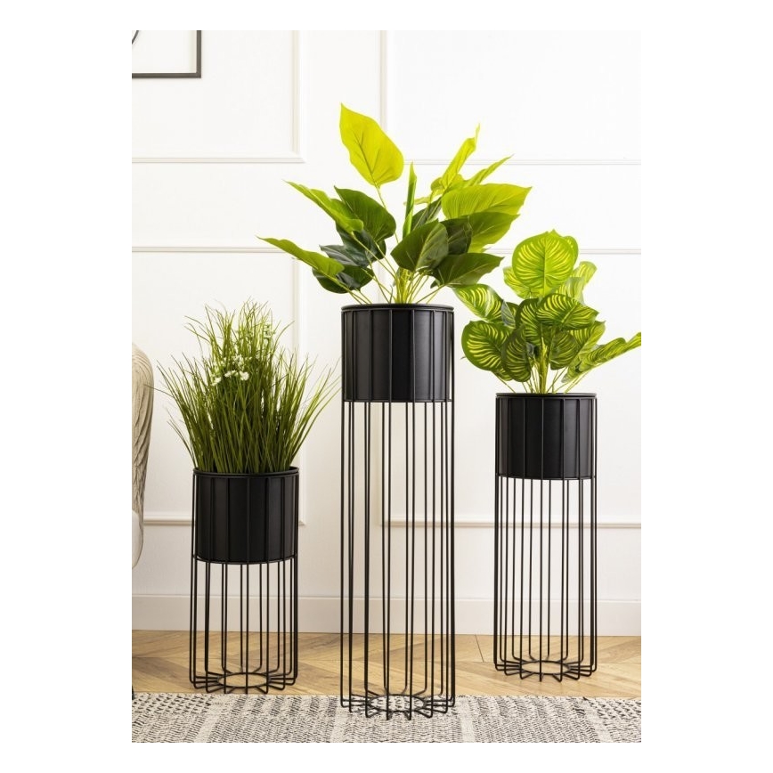 Vaso da fiori in metallo LOFT 70x20 cm nero