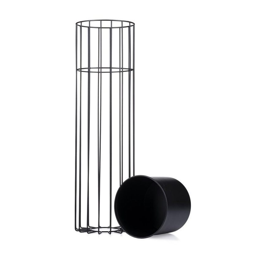 Vaso da fiori in metallo LOFT 70x20 cm nero