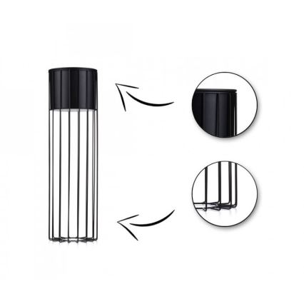 Vaso da fiori in metallo LOFT 70x20 cm nero
