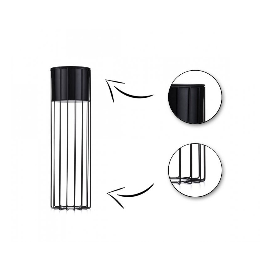 Vaso da fiori in metallo LOFT 70x20 cm nero