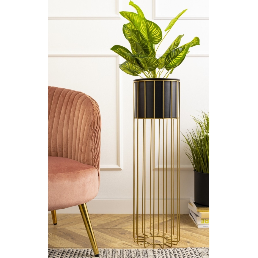 Vaso da fiori in metallo LOFT 70x20 cm oro/nero