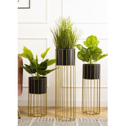 Vaso da fiori in metallo LOFT 70x20 cm oro/nero