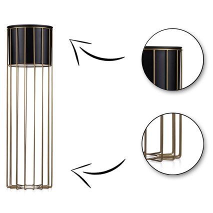 Vaso da fiori in metallo LOFT 70x20 cm oro/nero