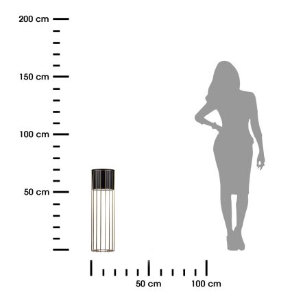 Vaso da fiori in metallo LOFT 70x20 cm oro/nero