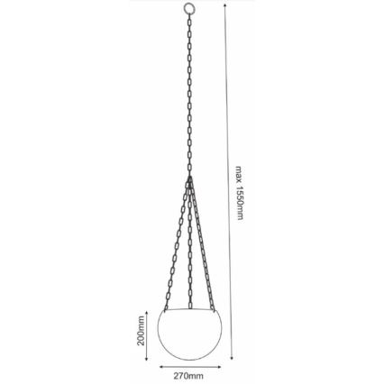 Vaso da fiori sospeso 155x27 cm bianco