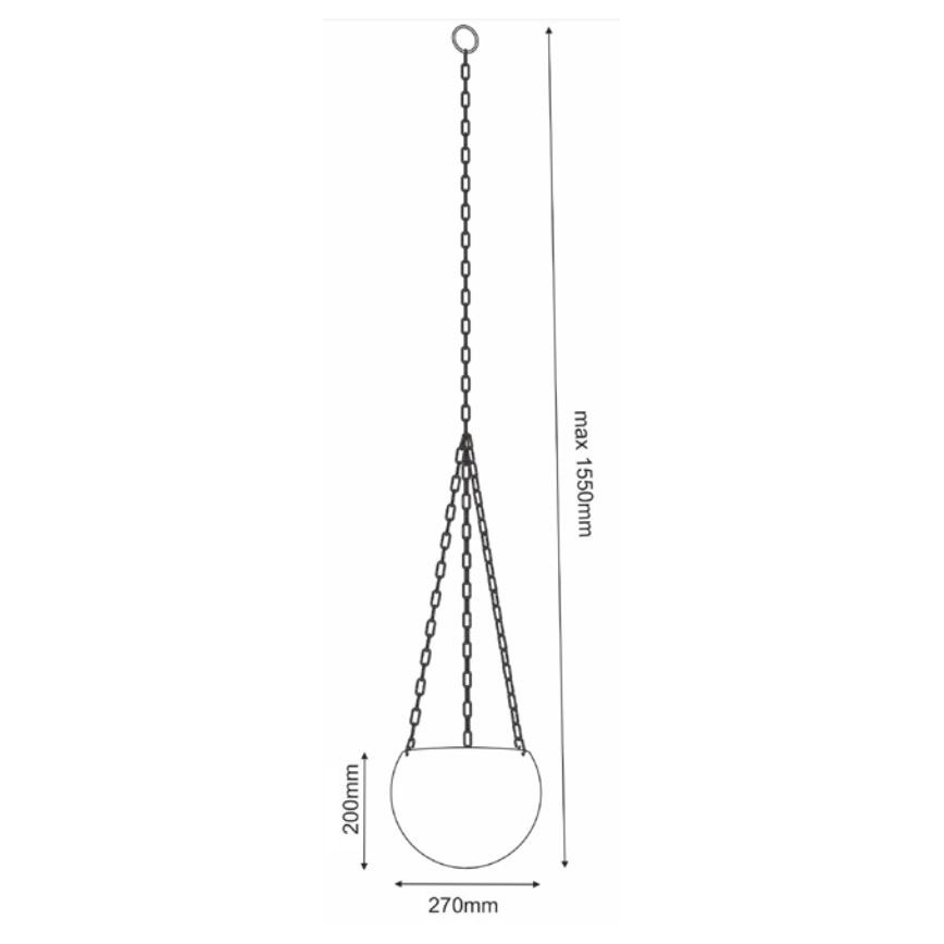 Vaso da fiori sospeso 155x27 cm bianco