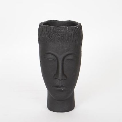 Vaso decorativo 25x14x12,5 cm nero/cemento