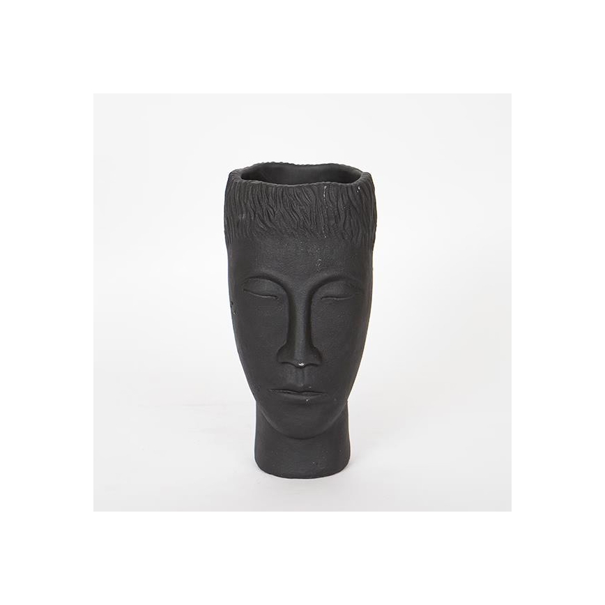 Vaso decorativo 25x14x12,5 cm nero/cemento