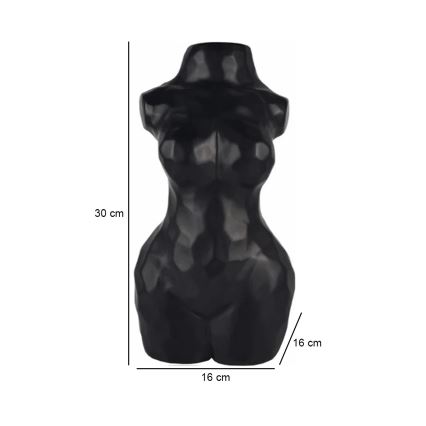 Vaso in ceramica 30 cm, nero