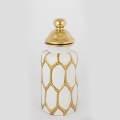 Vaso in ceramica 31x12,5 cm oro/bianco