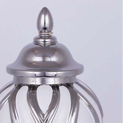 Vaso in ceramica 35x18,5 cm argento/bianco