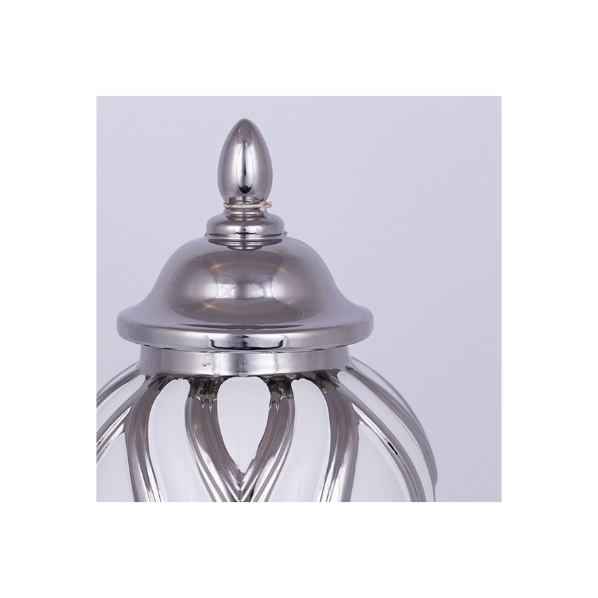 Vaso in ceramica 35x18,5 cm argento/bianco