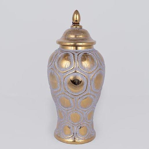 Vaso in ceramica 35x18,5 cm oro/grigio