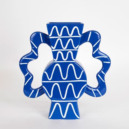 Vaso in ceramica 37,5x35,5 cm blu