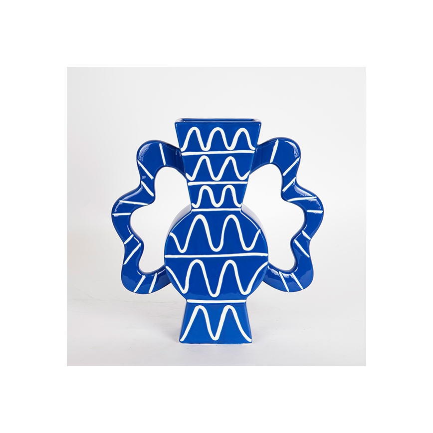 Vaso in ceramica 37,5x35,5 cm blu