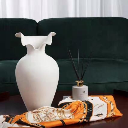 Vaso in ceramica 41,5x23 cm bianco
