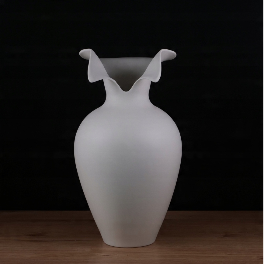 Vaso in ceramica 41,5x23 cm bianco