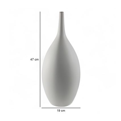 Vaso in ceramica, 47 cm, bianco
