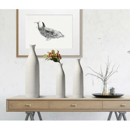 Vaso in ceramica bianco, 25 cm