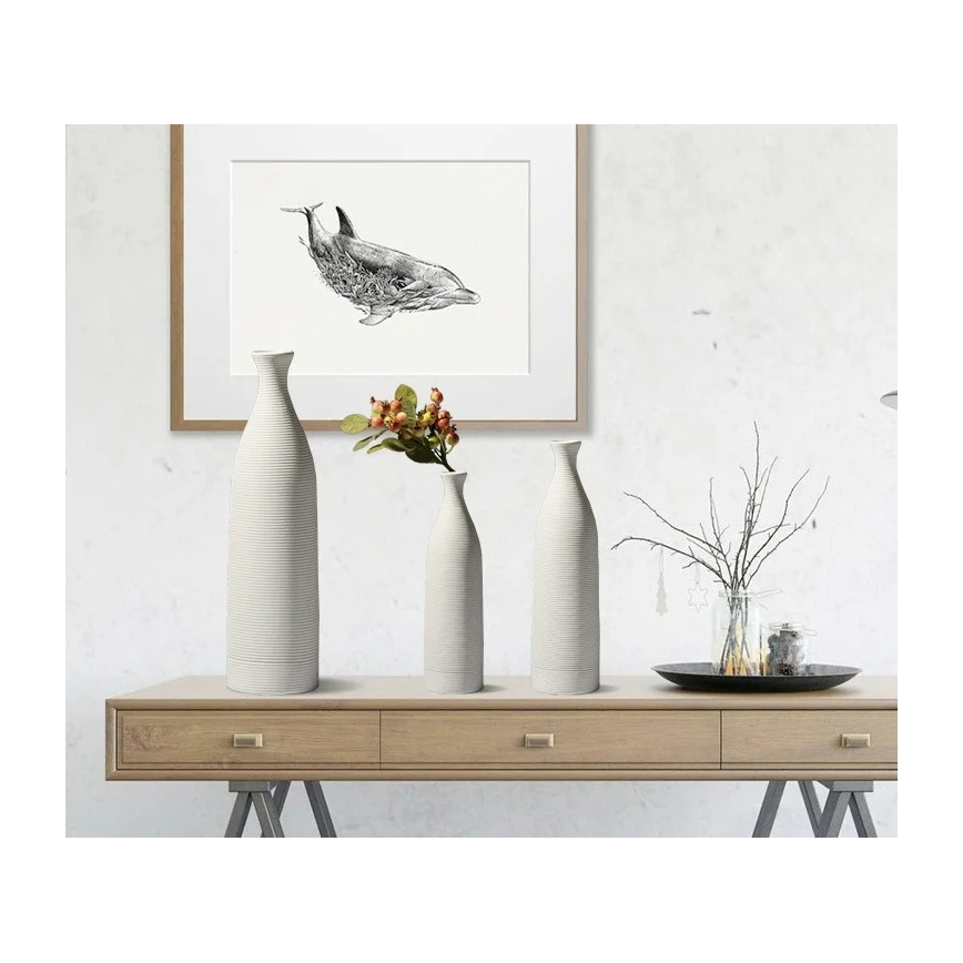 Vaso in ceramica bianco, 25 cm