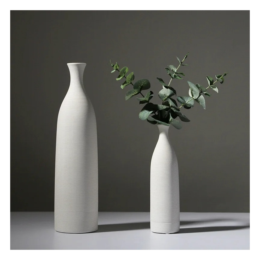 Vaso in ceramica bianco, 25 cm