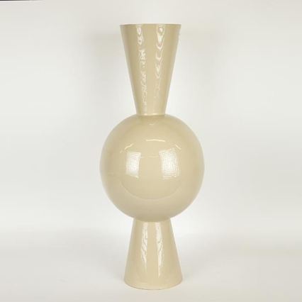 Vaso in metallo 60x25 cm beige