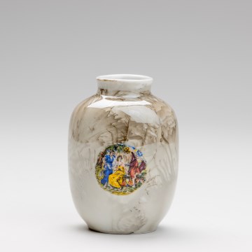 Vaso in porcellana  12,5x9 cm marrone gracie