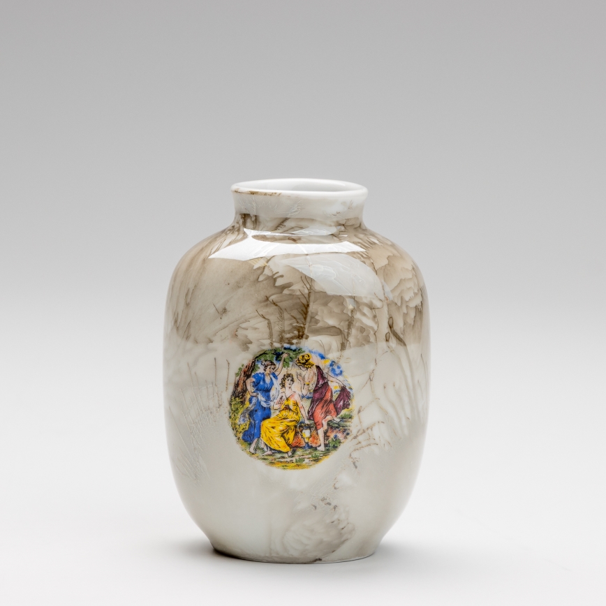 Vaso in porcellana  12,5x9 cm marrone gracie