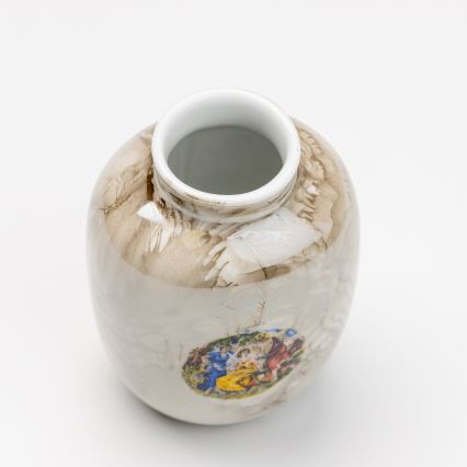 Vaso in porcellana  12,5x9 cm marrone gracie