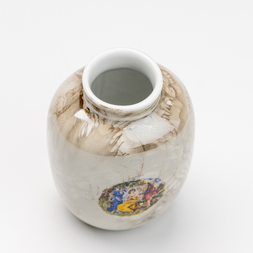 Vaso in porcellana  12,5x9 cm marrone gracie
