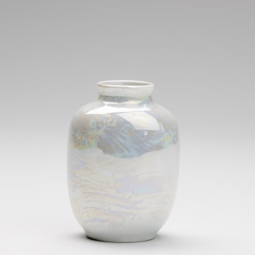 Vaso in porcellana  12,5x9 cm perlato bianco