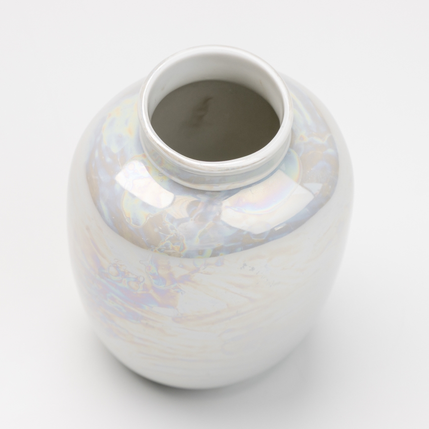 Vaso in porcellana  12,5x9 cm perlato bianco