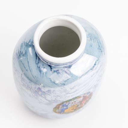 Vaso in porcellana 12,5x9 cm perlato blu gracie