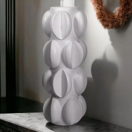 Vaso in resina 37x19 cm / Bianco opaco