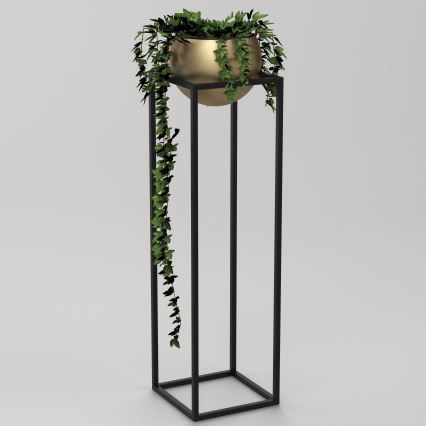 Vaso per fiori in metallo 111,3x29 cm nero/oro