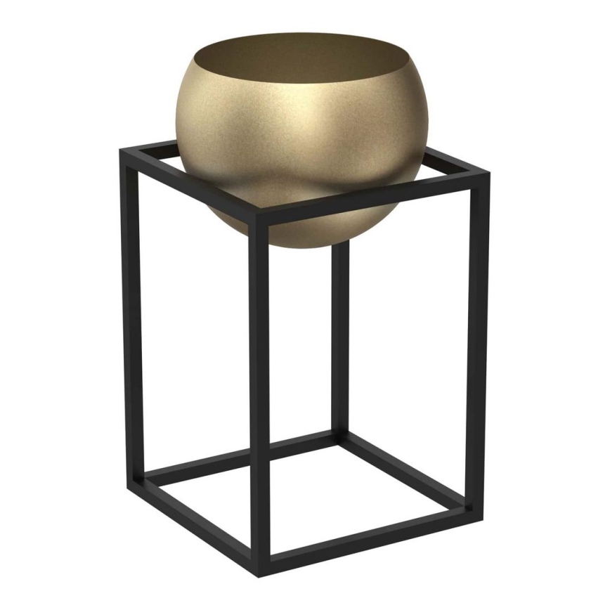 Vaso per fiori in metallo 51,3x29 cm negro/dorado