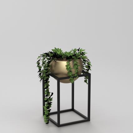 Vaso per fiori in metallo 51,3x29 cm negro/dorado