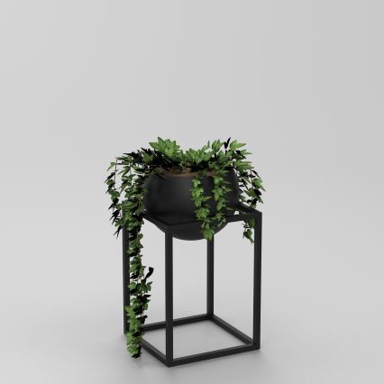 Vaso per fiori in metallo 51,3x29 cm nero