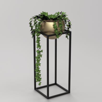 Vaso per fiori in metallo 81,3x29 cm nero/oro